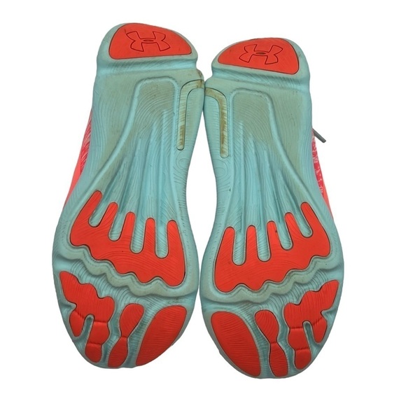 Under Armour Salmon Pink Mint Blue SpeedForm Apollo Sneakers Size 4.5 Y - Picture 8 of 8